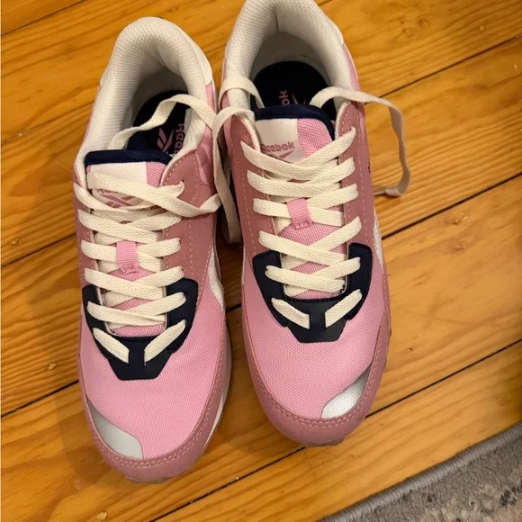 Reebok Women's (kids’ 7) Pink and Cream Sneakers - Picture 2 of 4